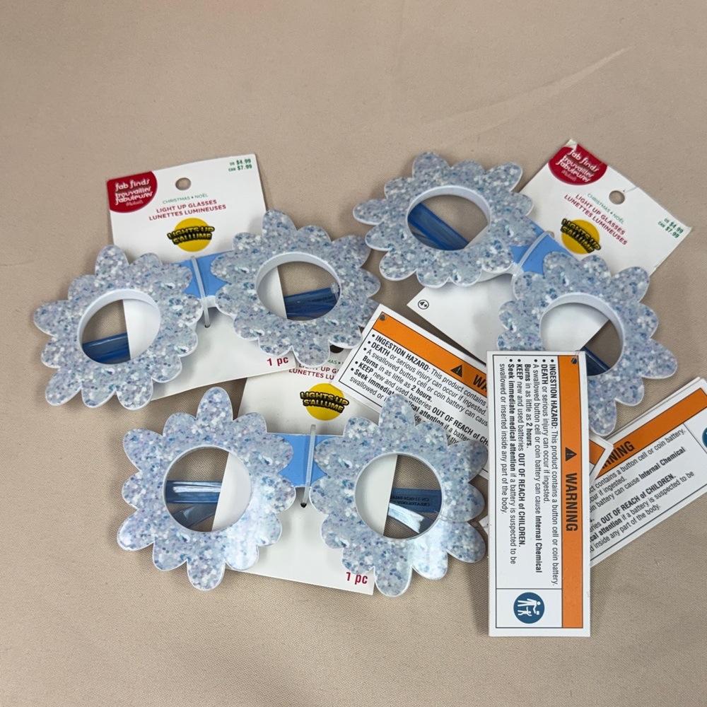 Michaels Sparkly Blue Flower Party Light Up Glasses - 3 Pack snow snowflake ice